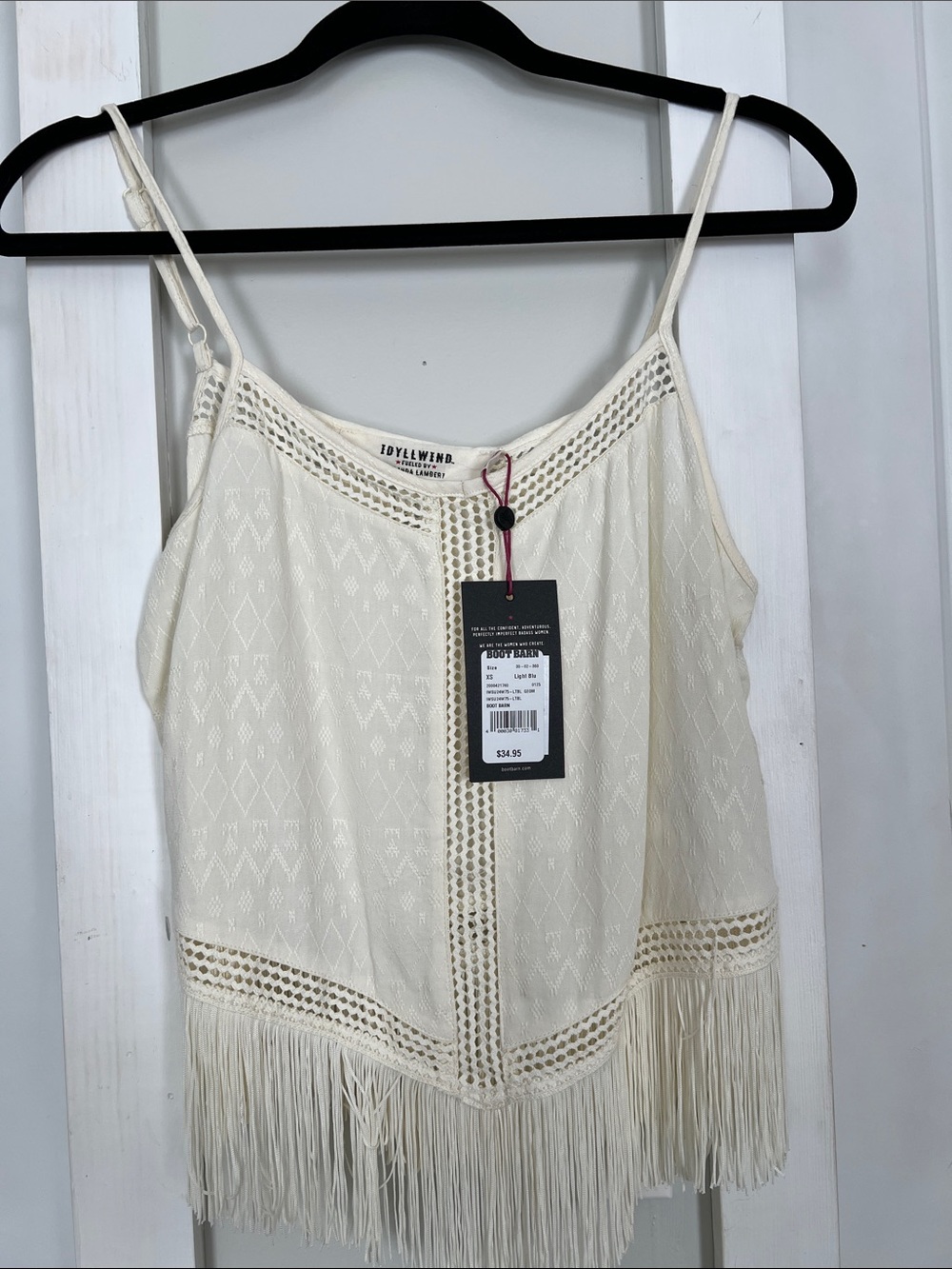 Idyllwind Ivory Crochet Fringe Cami